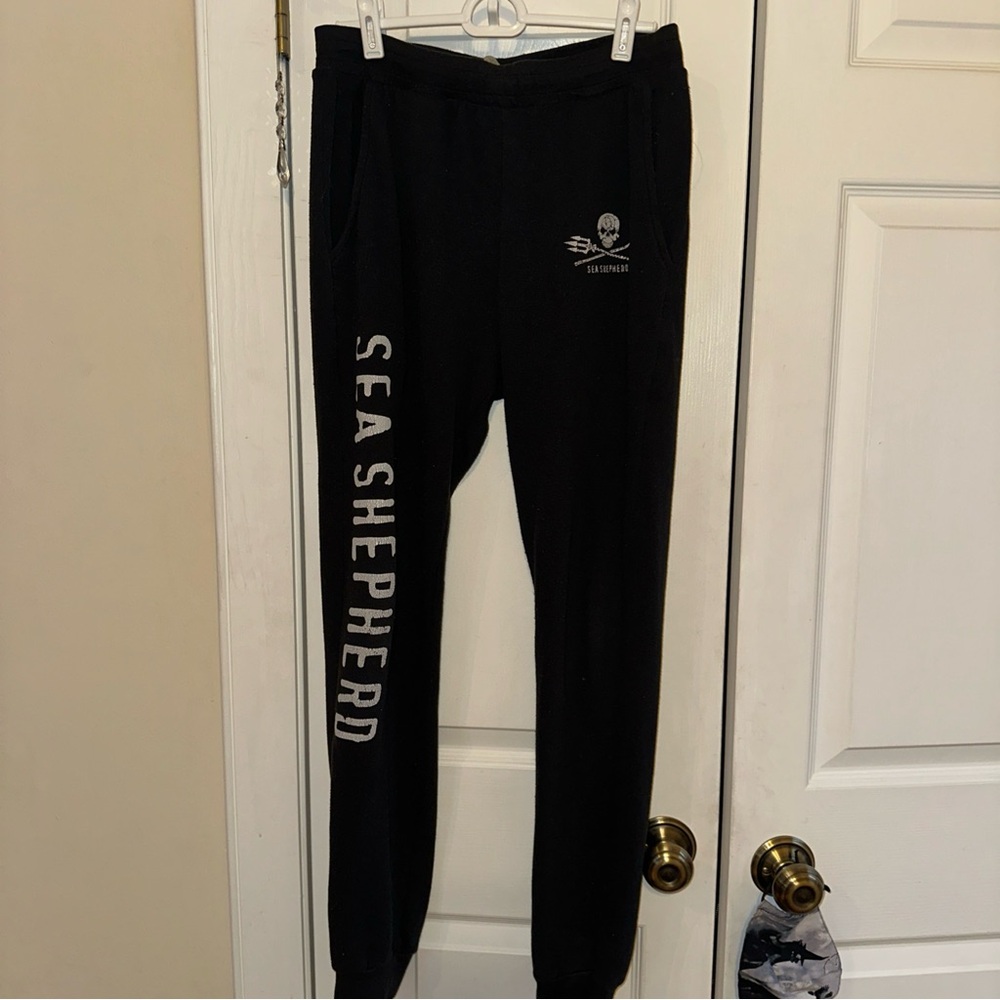 Sea Shepherd Sweatpants Jolly Roger Size S Unisex Black Pockets